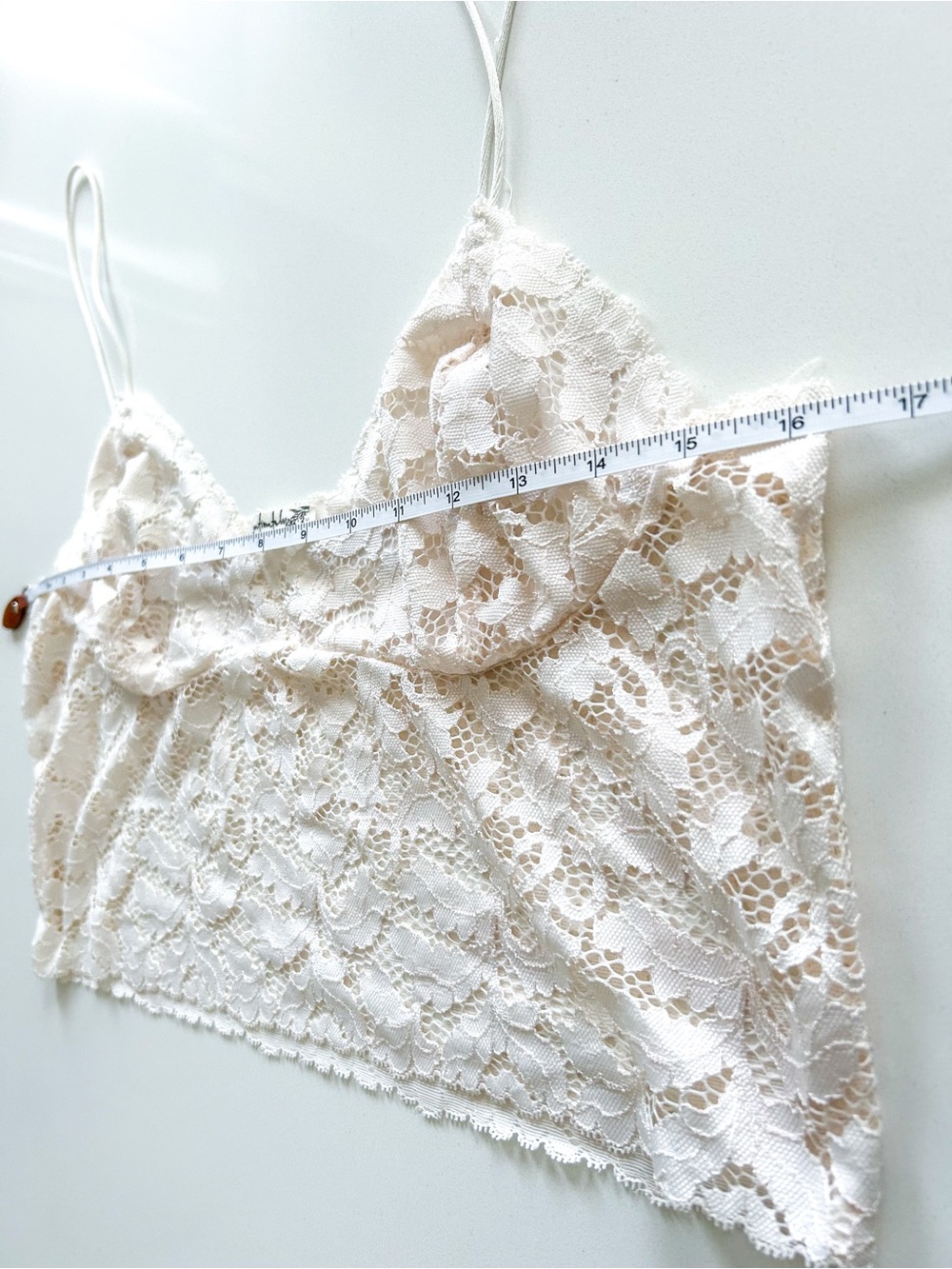 Intimately Free People Ivory Lace Brami Bralette Cami Size Large - Picture 10 of 12
